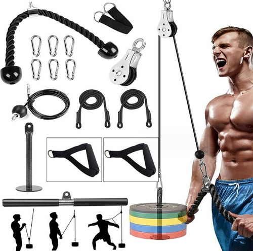 Equipo Fitness Gimnasio Polea Cable Brazo Biceps Triceps Diy