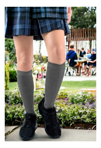 Pack 3 Calcetines Escolar Largo Gris Acrílico Unisex