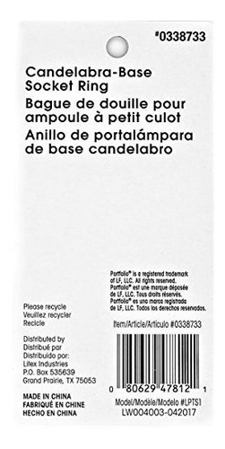 Imagen 2 de 2 de Portfolio Lpst1 Candelabra-base Socket Ring, White