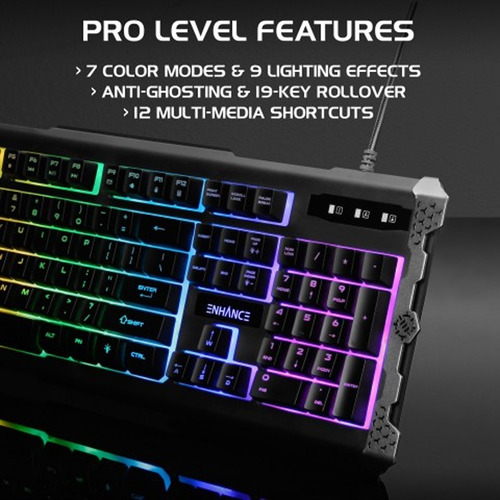 Imagen 6 de 10 de Teclado Infiltrate Knl Membrana Enhance Gamer / Keycaps