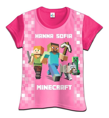 Franela Camisa Niño Niña Minecraft En Poliester