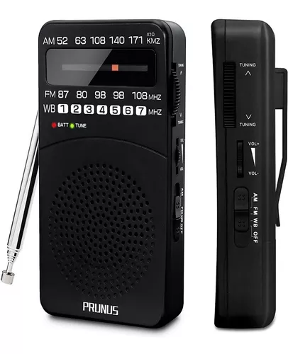 Radio Transistor Prunus J-166 Negro Am/fm De Pilas