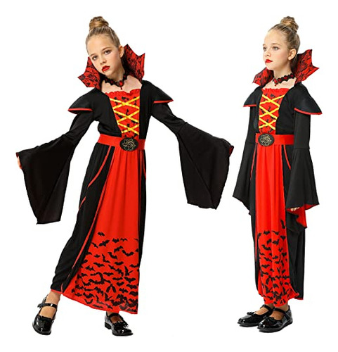 Juego De Trajes Vampiro Real Para Niñas Halloween 6fxzu