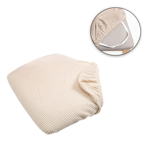 Estirar La Cubierta Del Asiento De La Silla De Comedor Beige