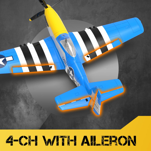 Avión Rc Ckyschn P51 Mustang 4 Canales Para Principiantes Color