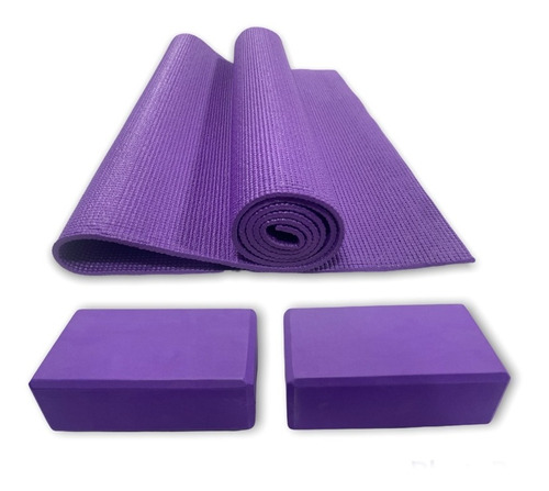 Kit Yoga Pilates Mat Colchoneta 6mm + 2 Ladrillos Mr Gym