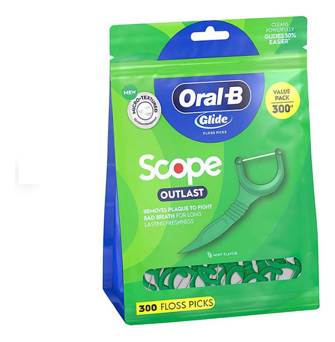 Oral-b Glide Floss Picks, Scope Outlast, 300 Piezas
