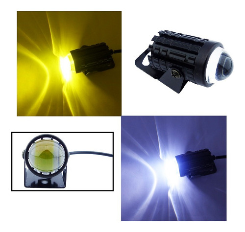 Neblinero Led Para Moto-auto Mini Duo Color 12-24vlt Soporte