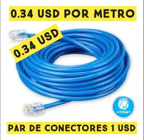 Cable Utp Cat5 Internet Por Metro Redes Cctv