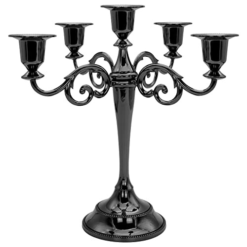 Candelabra 5 Brazos Metal Candelero Negro Cucharillas Tbk6v