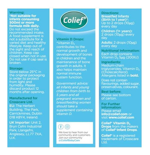 Colief Kit Soporte Inmune Gotas Vitamina D3 Y C 600 Gotas