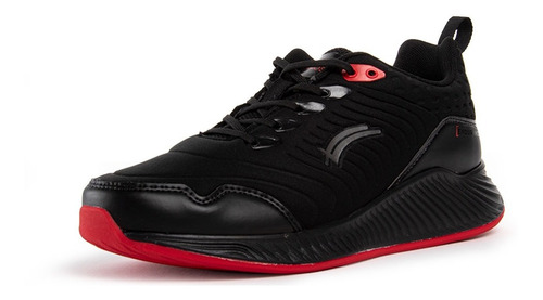 Imagen 2 de 6 de Tenis Deportivo Karosso E-103 Negro Rojo Hechos En México