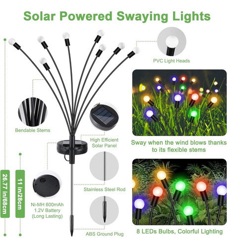 Solar Lights Pack Of 4 Power-powered Firefly Lights