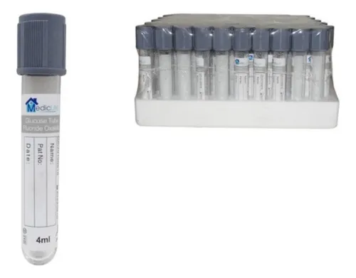 comprar Tubos De Examen Vidrio 5ml(13x75ml) Tapa Gris Envío Gratis!!