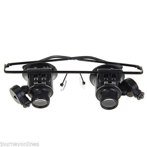 Binocular Lentes Tipo 20 X Lupa 4 X Cr1620 Batería Negro