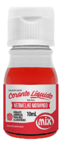 Corante Alimentício Líquido Vermelho Morango Mix Frasco 10ml