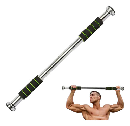 Barra De Dominadas + Banda Elástica 20mm Calistenia Fitness Plateado
