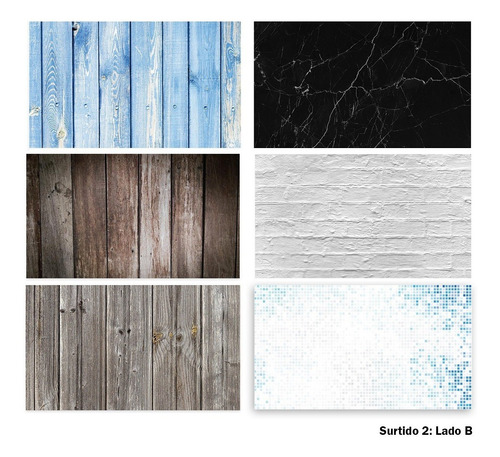 Imagen 2 de 10 de Fondo Fotografico Fotos Reversible Mate Madera Piedra Set X6