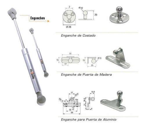 Imagen 3 de 3 de Brazo Neumático Con Presión De 80 Nw Puertas Livianas (pza)
