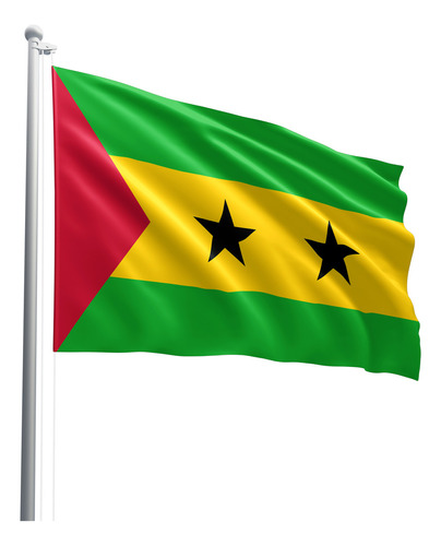 Bandeira De São Tomé Em Tecido Oxford 100% Poliéster