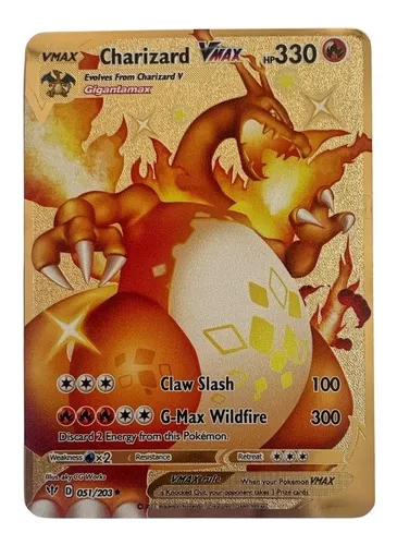 Carta Pokémon Charizard vmax Shiny Dourada Com Relevo + Brinde em Promoção  na Americanas