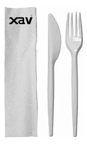 comprar 200 Tenedor Cuchillo Servilleta Empaquetado Desechab Io 6428