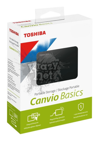 Imagen 1 de 6 de Disco Duro Externo Toshiba 1tb Tera Canvio Basics Usb 3.0new