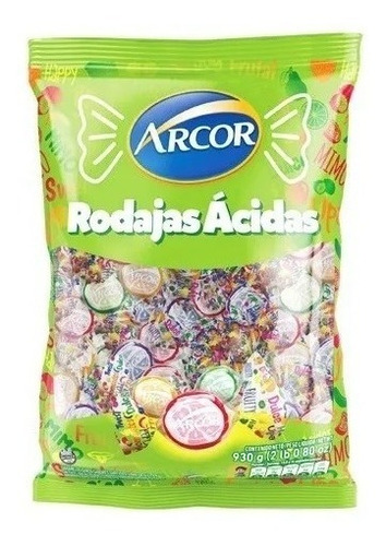 Arcor Caramelos Frutal Rodajas Acidas X 930 Gr