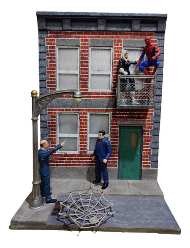 Marvel Legends Diorama Edificio Con Balcón Spiderman Red 