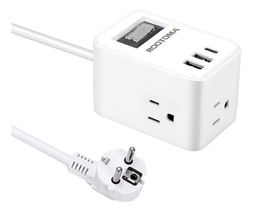 Adaptador Corriente Viaje Alemania Francia Conector 3 Ef