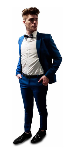 Imagen 2 de 4 de Traje Entallado Azul Claro