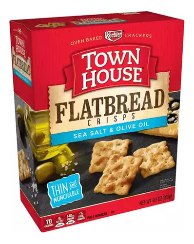 Kellogg's Town House Galletas Flatbread Sea Salt Olive 269g