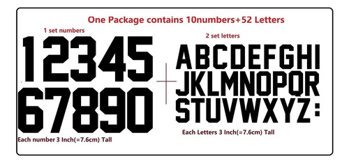 Total De 64 Piezas Letras De 3 Pulgadas De Hierro & Nú...
