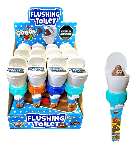 Dulces Con Juguete Halloween Candy Toy Flushing Toilet X 12u