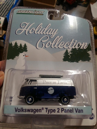 Greenlight Holiday Collection Vw Type 2 Panel Van Azul Plata