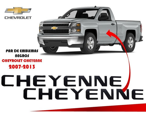 Par De Emblemas Chevrolet Cheyenne 2007-2013 Negros