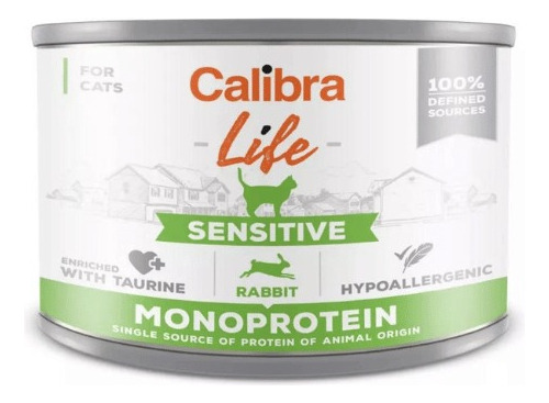 Calibra Lata Life Sensitive Conejo 200 Gr