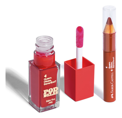 Combo Balm Tint Jelly Vermelho Ao Vivo Qdb Pod Delas 6,5ml