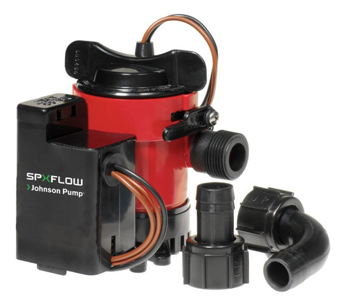 Johnson Pump 05903-00 - Bomba De Sentina Sumergible Automática, 12 V, 1000 Gph, Rojo