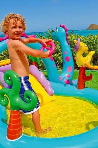 Imagen 4 de 5 de Alberca Inflable Para Niños Parque Acuatico Dinosaurio Intex