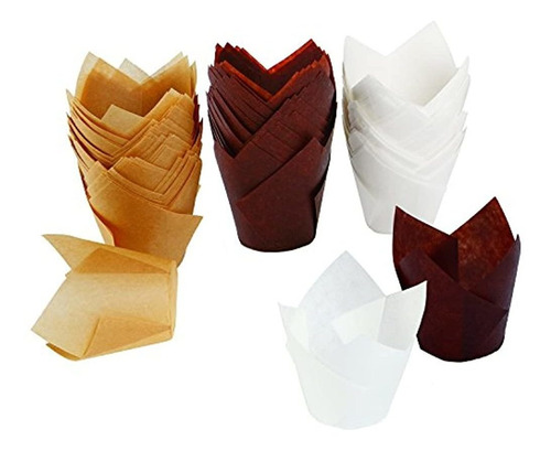 Resinta 150 Piezas Tulip Copas De Papel Para Hornear Cupcake