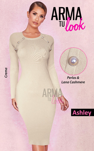 Vestido Ashley Lana Invierno Cashmere Oficina Arma Tu Look