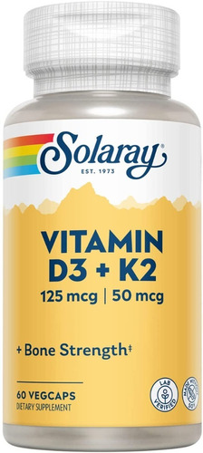 Vitamina D3 + K2 - Solaray - Unidad a $3038