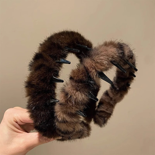 Aro De Peluche Dentado Con Estampado De Leopardo Retro Para