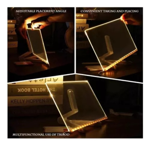 Gv Tablero De Notas Led De Color Pizarra Transparente