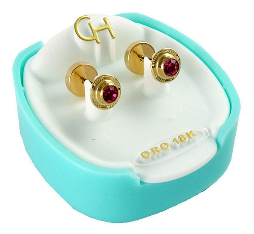 Aros Abridores Ch Bebe Oro 18kts Piedra 5mm Cod 130