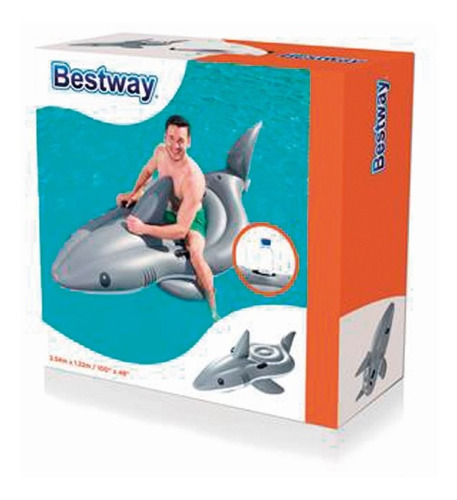 Imagen 7 de 7 de Tiburon Inflable Bestway Flotador 254x122cm 41097 - Rex