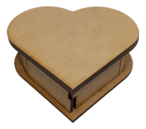 Caja Corazón De Fibrofácil 12,5x12,5x4,5cm Para Decorar