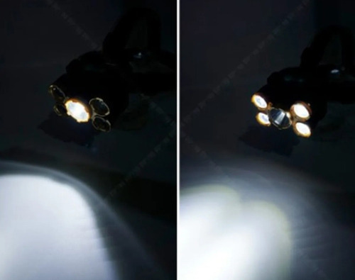 Lampara De Cabeza Linterna Frontal Con 4 Modos Recargable