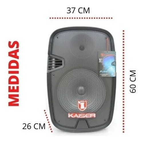 Imagen 5 de 6 de Bocina Bafle 15'' Recargable Kaiser Flama Ksr-link Ksw-4015